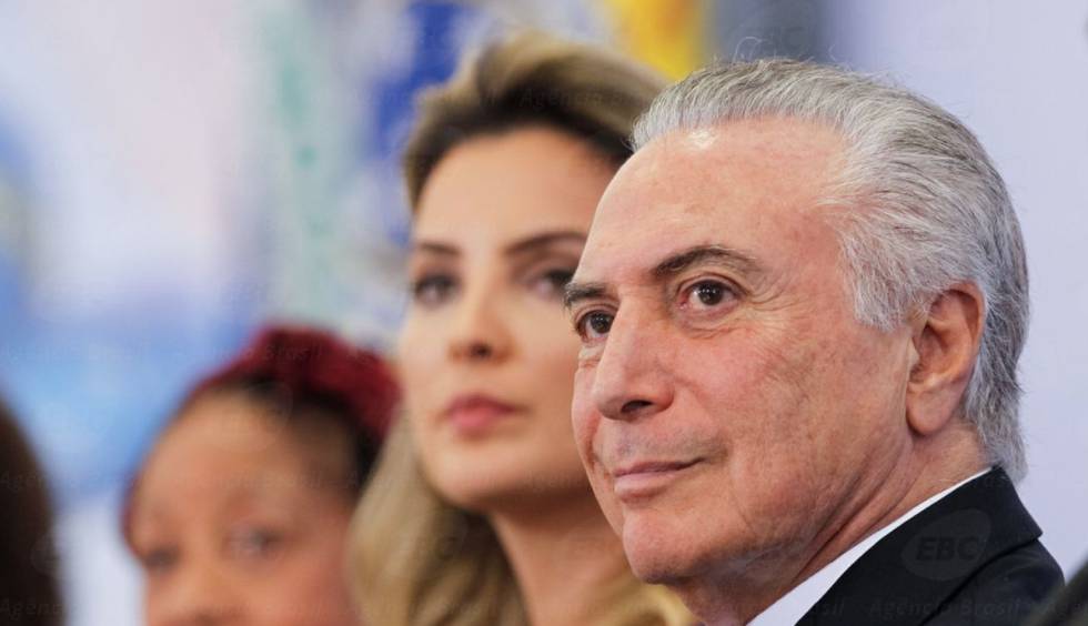 Michel Temer com a mulher Marcela, no Rio