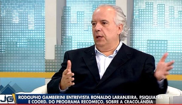Laranjeira, em entrevista à TV Gazeta, no dia 1º. O psiquiatra é também proprietário de clínica para tratamento de dependência química.