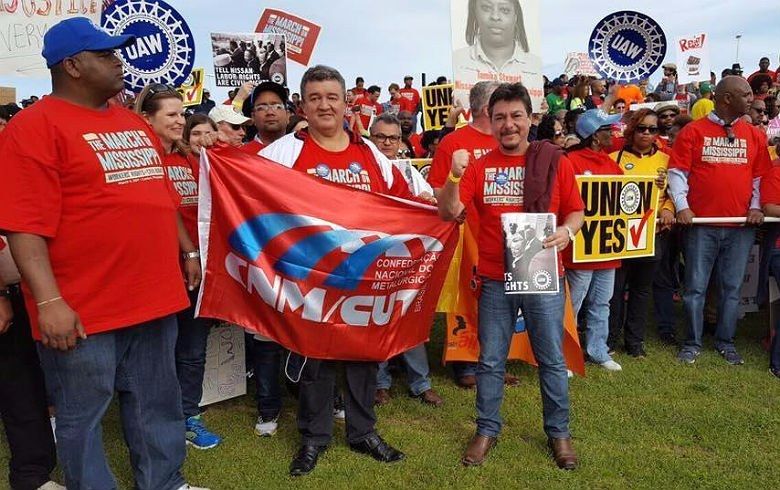 Sindicalistas brasileiros participaram da Marcha do Mississípi, em apoio aos trabalhadores da Nissan.