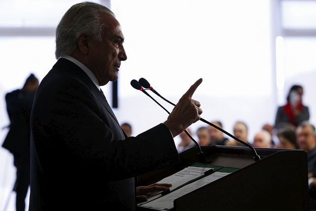 Michel Temer na cerimônia de lançamento do Novo FIES, no último dia 6 