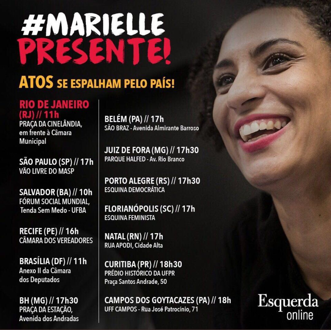 Marielle havia denunciado a truculência dos militares no Rio de Janeiro, poucos dias antes de sua morte