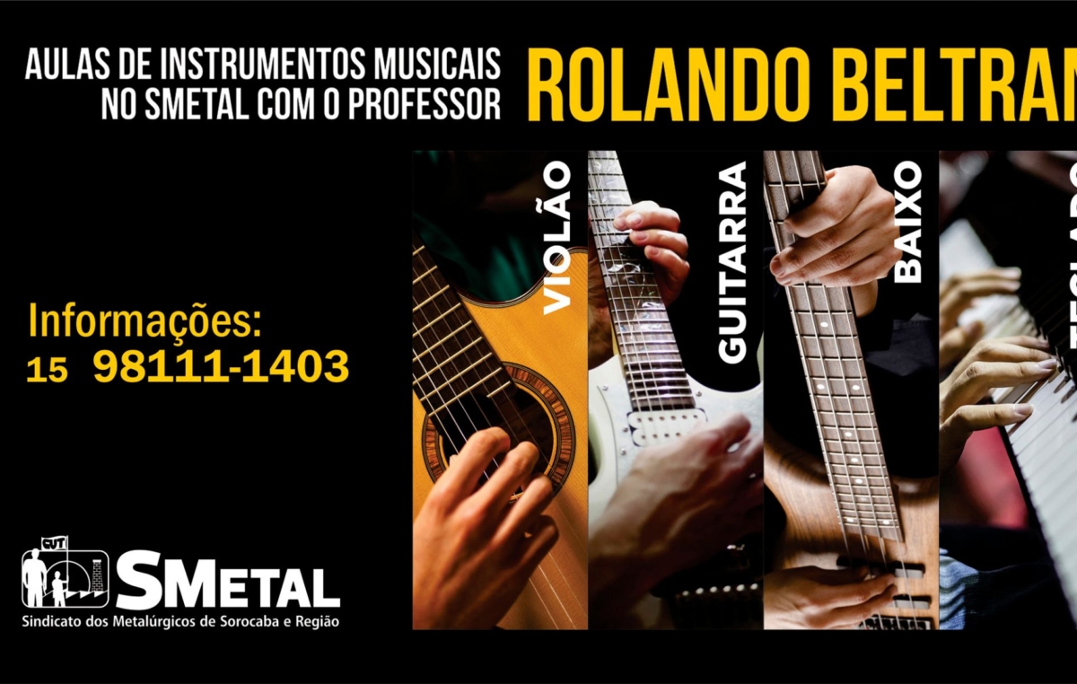 O aluno pode escolher entre teclado, violão, guitarra e baixo. O professor é o músico Rolando Beltran e as aulas acontecem na sede do SMetal, próxima à Rodoviária
