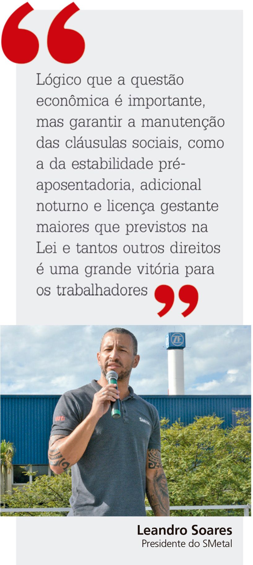 Leandro Soares, presidente do SMetal