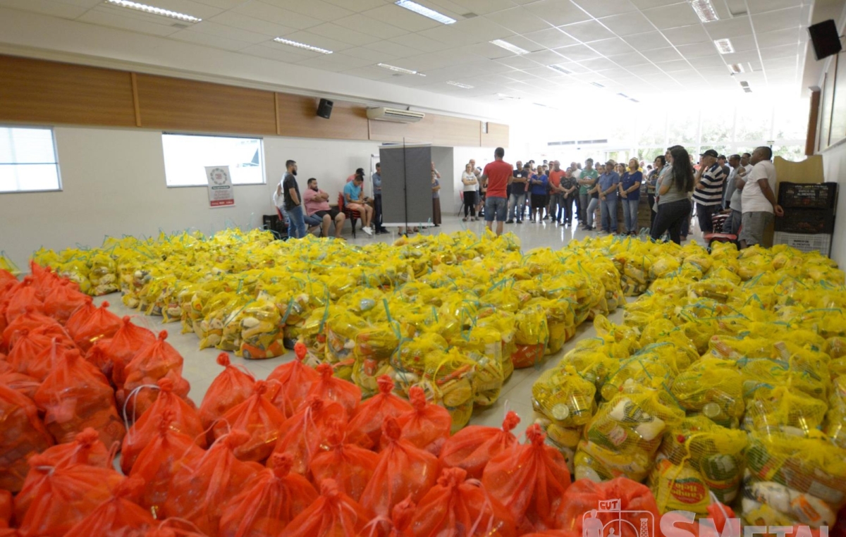 Em 2019, o Sindicato dos Metalúrgicos de Sorocaba e Região entregou 1.370 cestas da campanha Natal sem Fome às entidades cadastradas pelo Banco de Alimentos