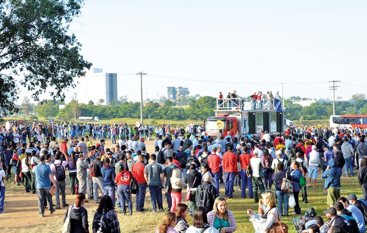 Ato organizado em 2017 pelo SMetal fez parte da Jornada de Lutas de abril, que preparou a classe trabalhadora para uma greve geral no mesmo ano