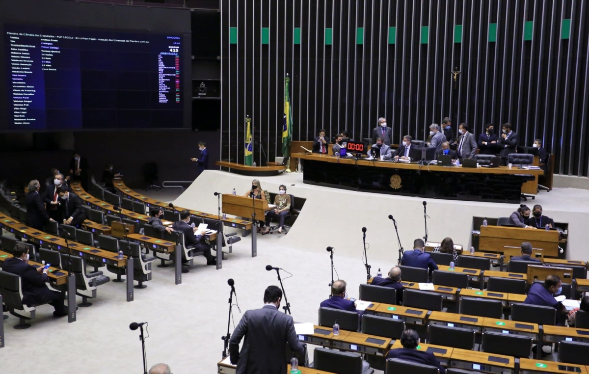 Plenário da Câmara dos Deputados durante a sessão virtual 